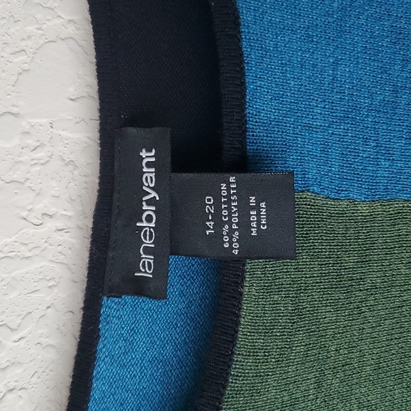 Lane Bryant Knit Poncho Color Block Soft Poncho 14-20 - Picture 2 of 9